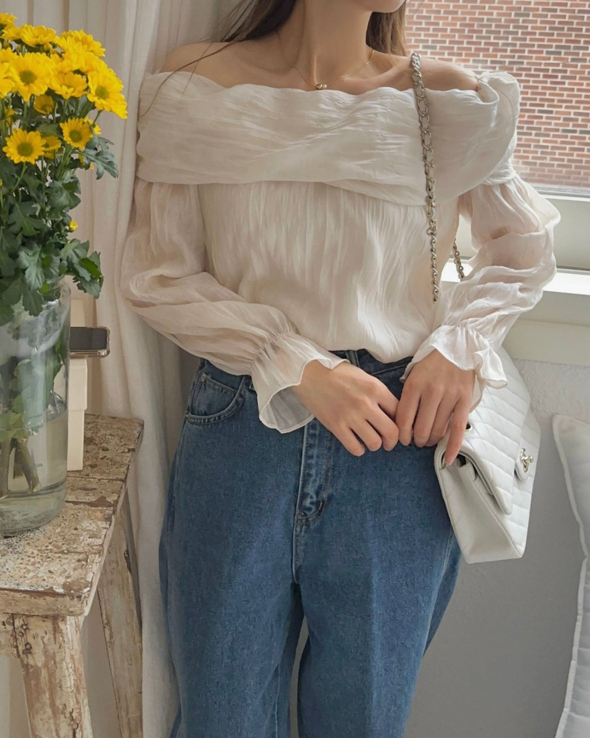 Piano Off-Shoulder Blouse