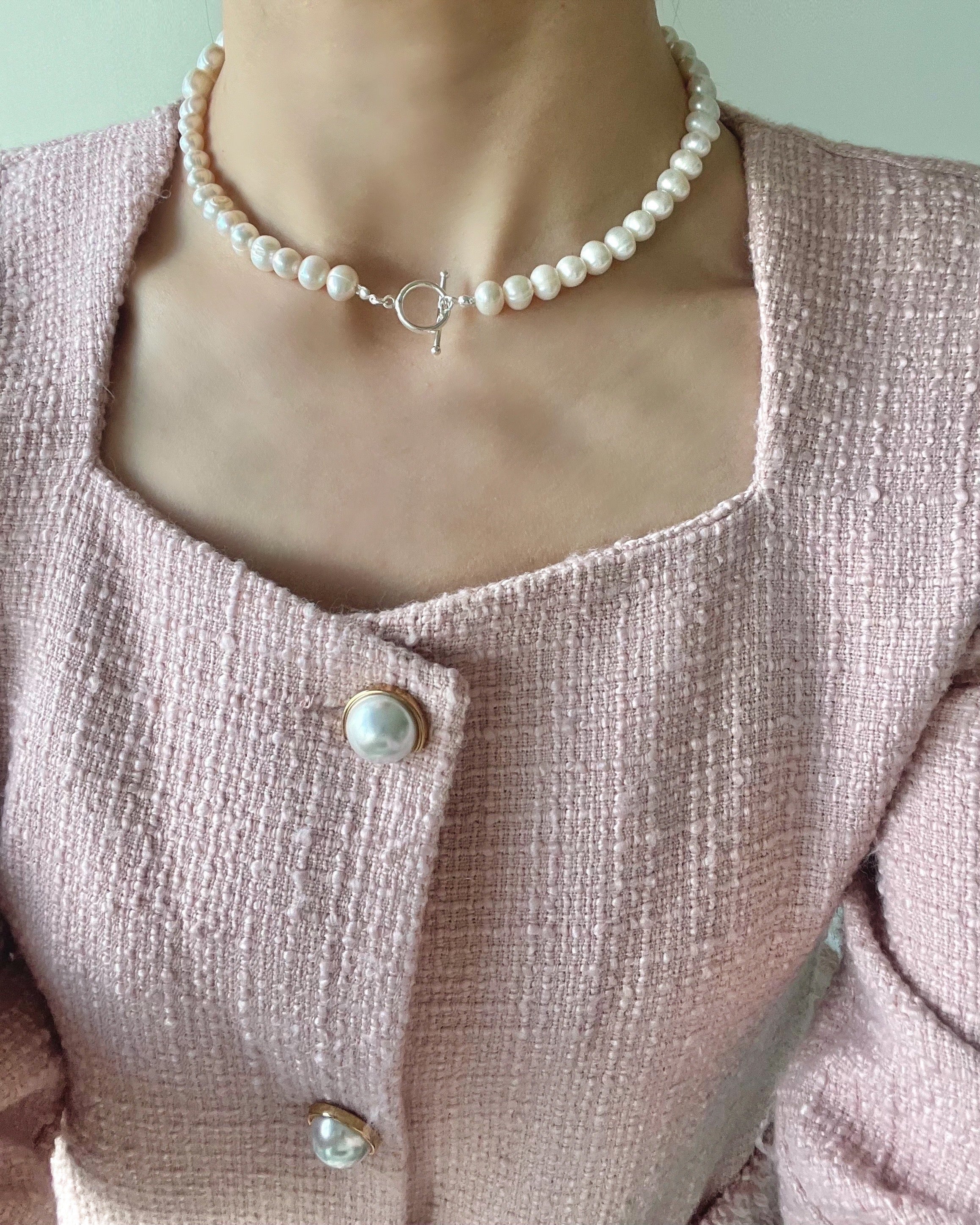 Silver Ugly Freshwater Pearl Necklace