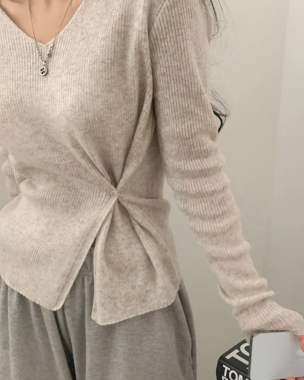 Bamboo Button Knit