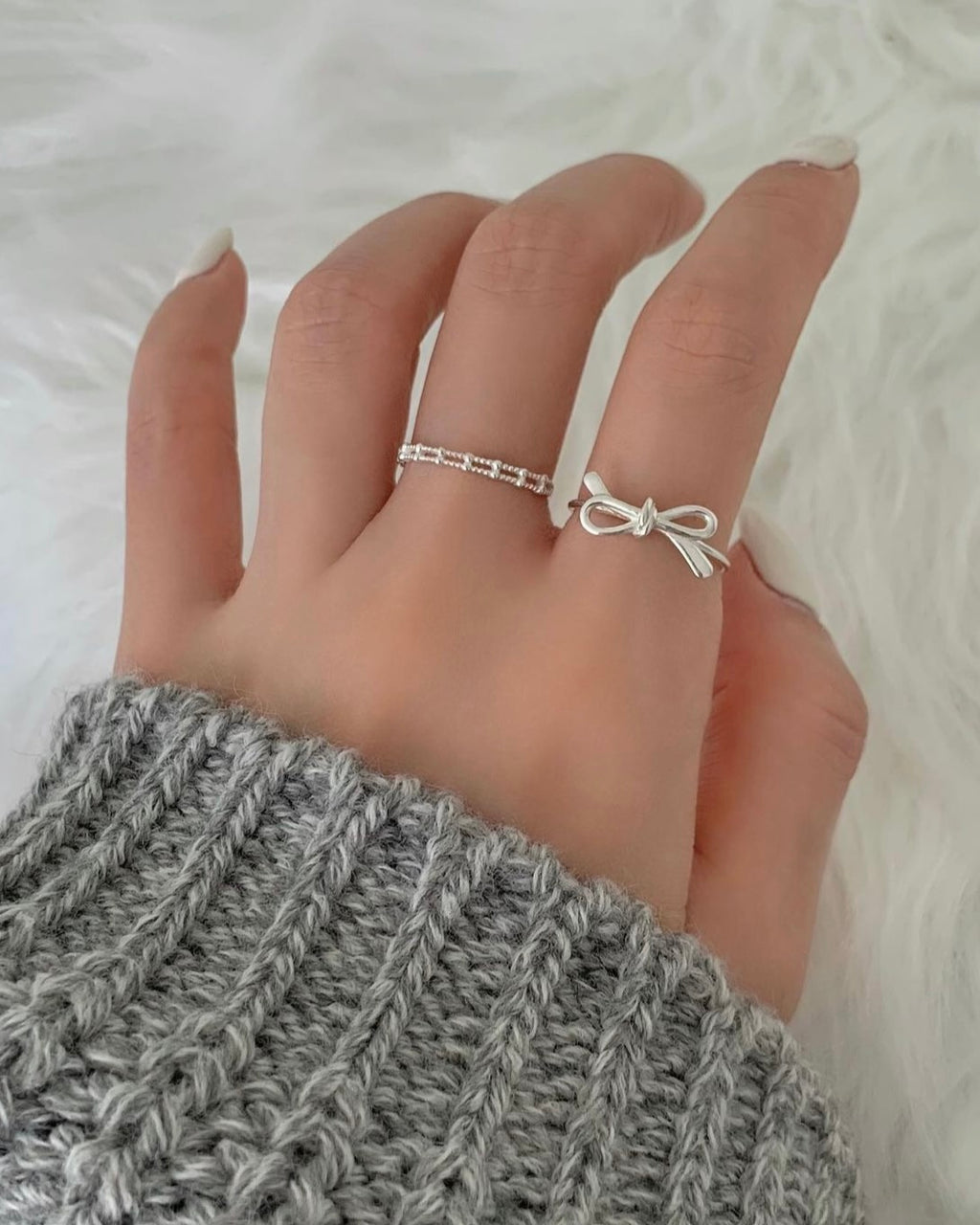 Ribbon Silver Ring