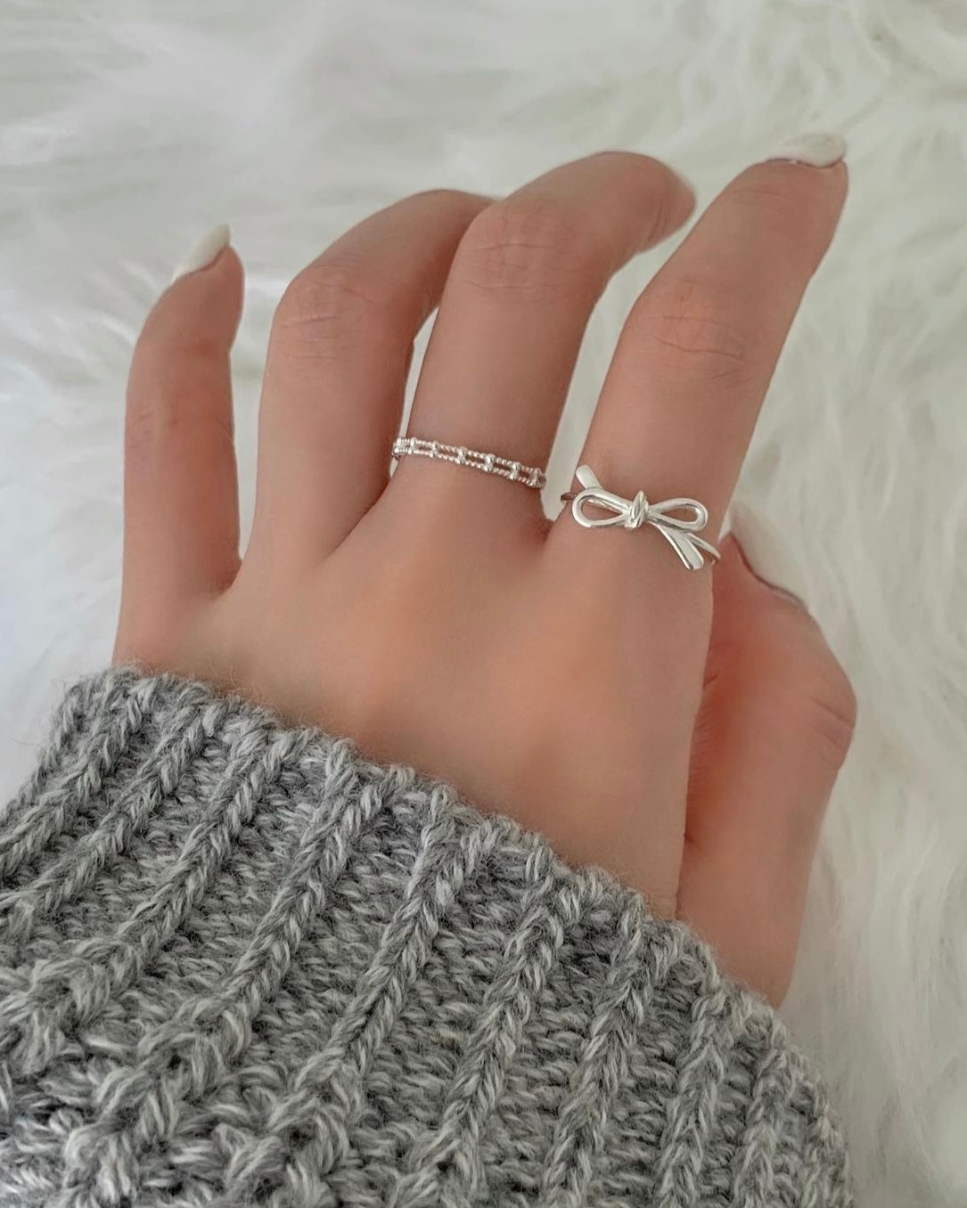 Ribbon Silver Ring