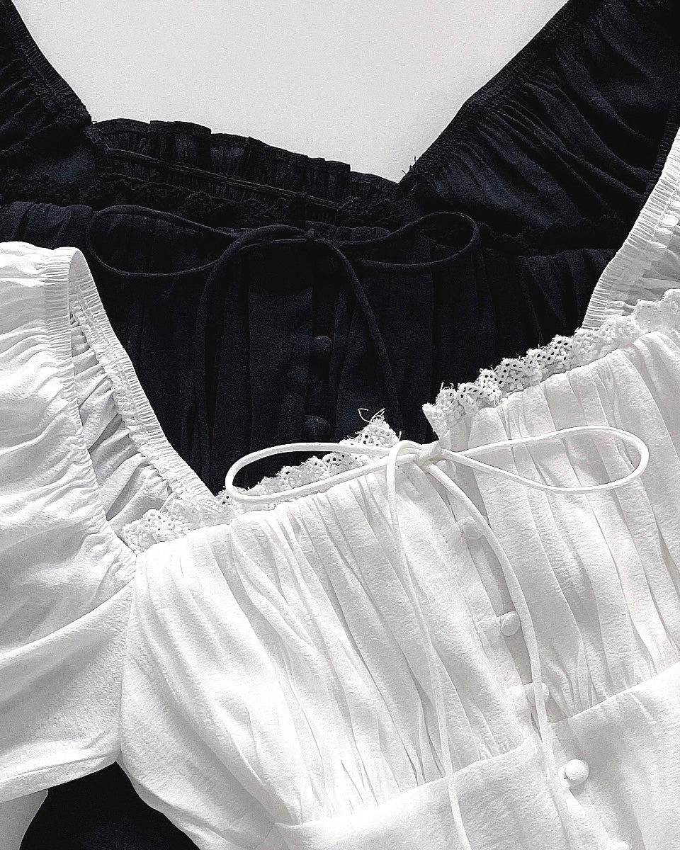 Square-Neck Cropped Blouse