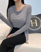 Drape Wool Cardigan Set