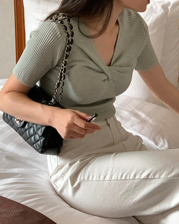 Twist Short Sleeves Knit
