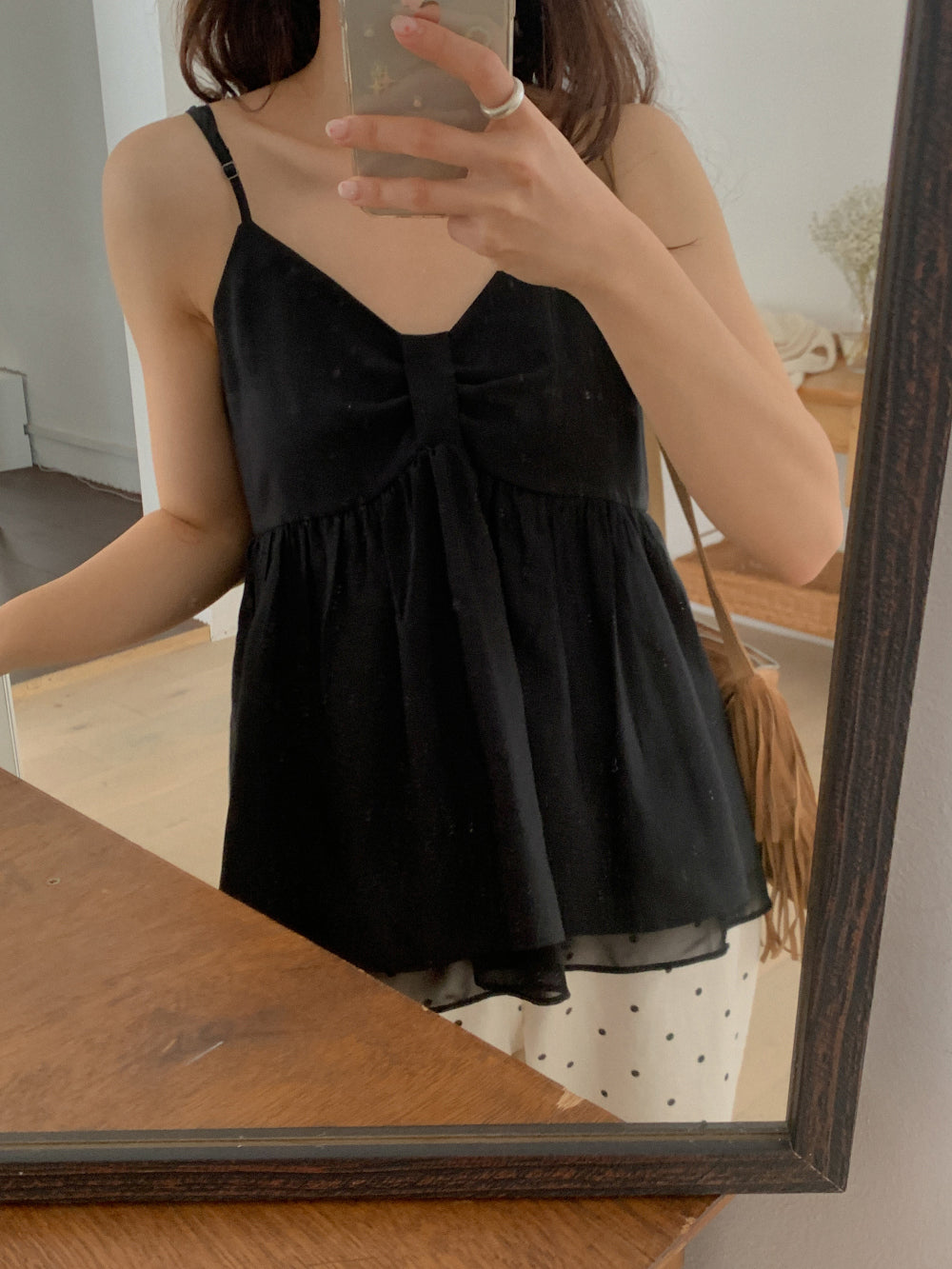 Ribbon Flare Cami Blouse