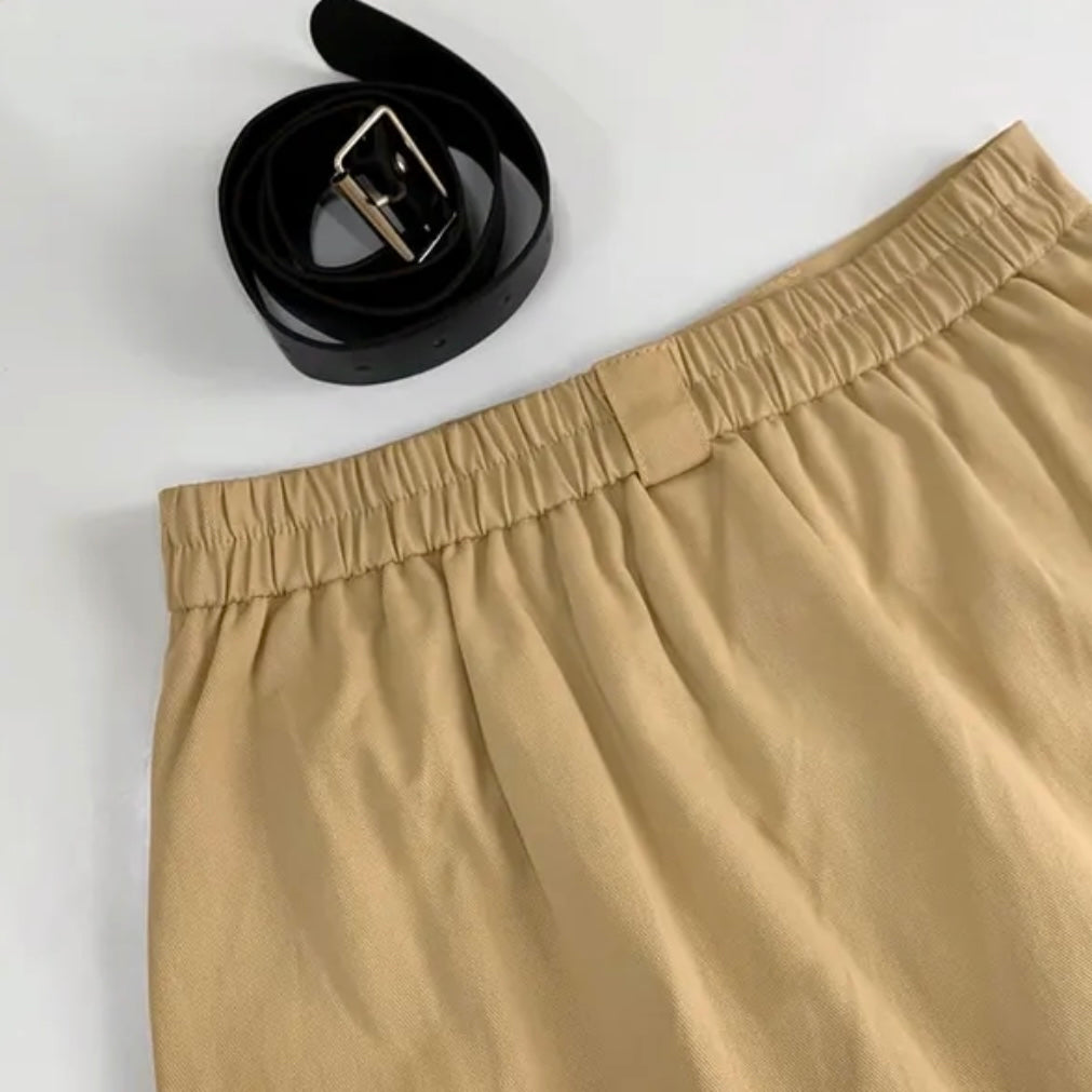 Cotton Pocket Skirt ( Belt included )
