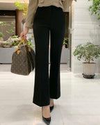 [S,M] Hidden Banding Flared Slacks