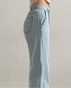 [S,M,L] Lightweight Banding Denim (Light-Wash)