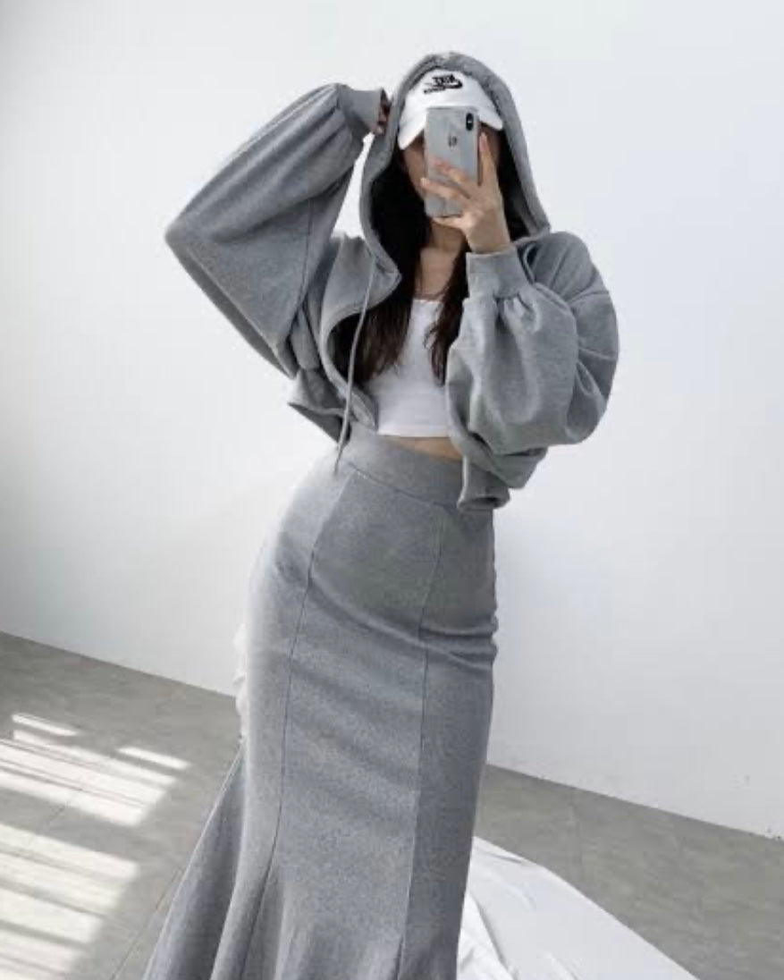 Miranda Hoodie Zip Up & Mermaid Skirt Set
