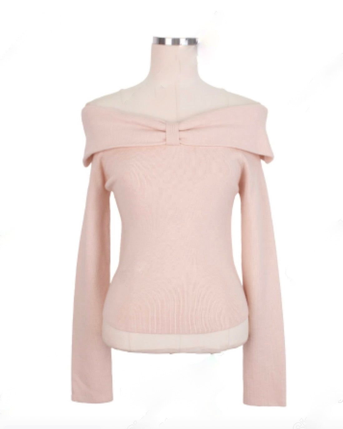 Ribbon Off-Shoulder Knit