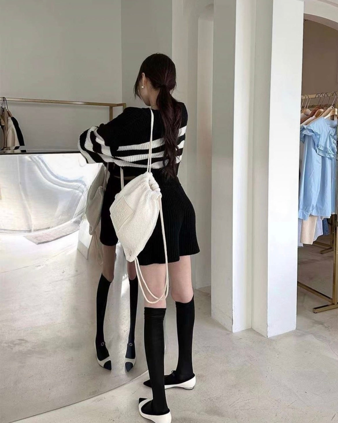 Striped Knit Zip-up Set