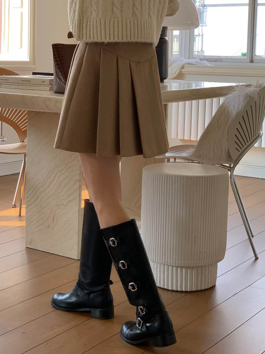 [S,M] Tommy Wool Skirt + Belt
