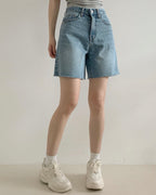 [S,M,L] Easy Fit A-Line Denim Shorts