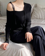 Unbalanced Ribbon Ribbed Knit