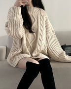 Shoulder Button Cable Knit