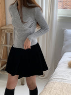 Wrap Collar V-Neck Knit