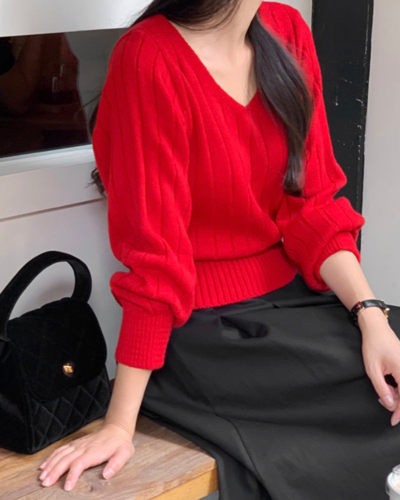 Balloon Sleeves Knit
