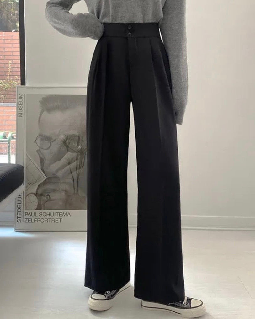 [S,M] High-Waist Banding Slacks