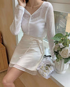 Ribbon Banding Mini Skirt