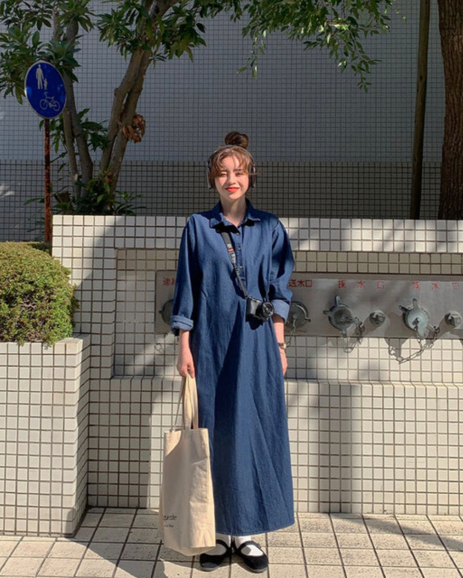 Denim Overfit Maxi Dress