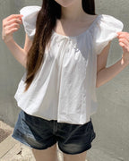 [ Sale Excluded ] Balloon Ribbon Blouse