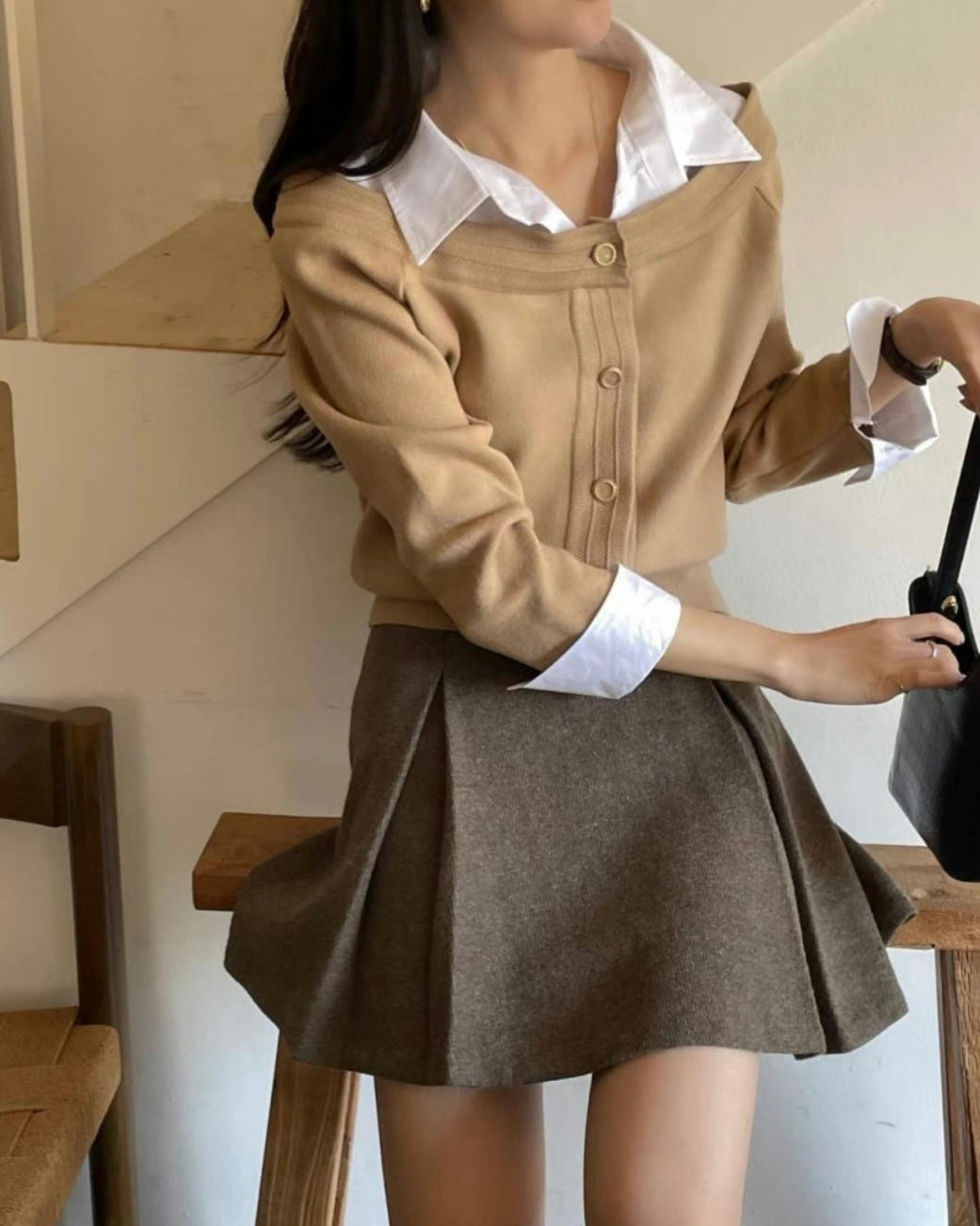 Layered Knit Blouse