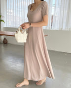 Cool U-Neck Short Sleeve Dress