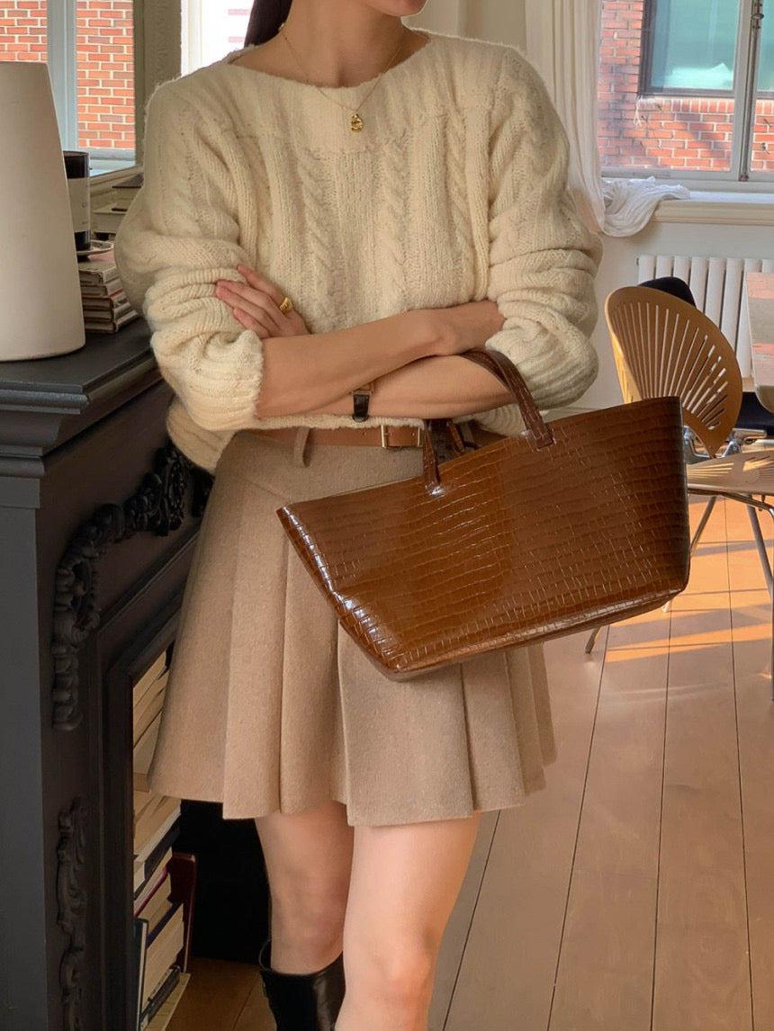 [S,M] Tommy Wool Skirt + Belt