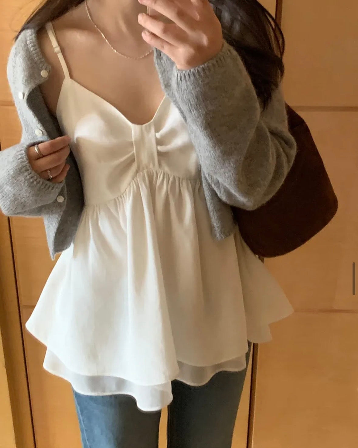 Ribbon Flare Cami Blouse