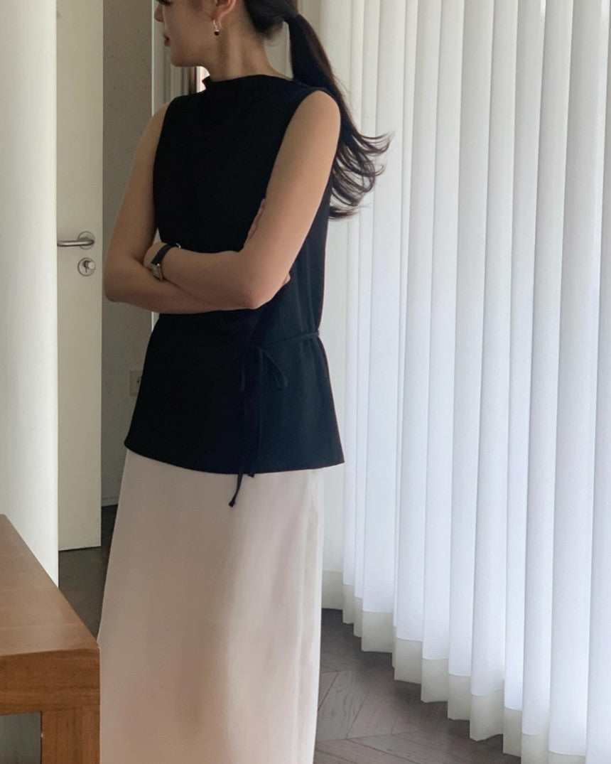 Wrinkle Tencel Sleeveless Blouse