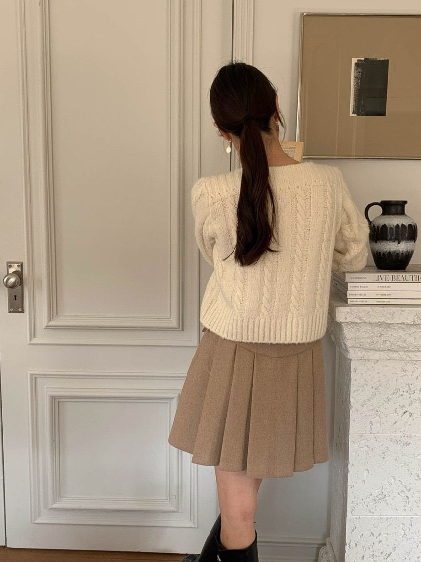 [S,M] Tommy Wool Skirt + Belt
