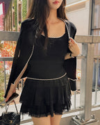 Wave Knit Cardigan Set