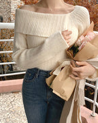 Unbalanced Collar Ribbed Knit