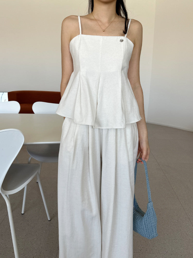 [ Sale Excluded ] Linen Pintuck Two-Piece Set