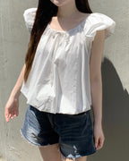[ Sale Excluded ] Balloon Ribbon Blouse