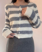 Boucle Striped Cardigan