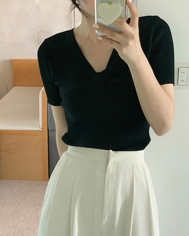 Twist Short Sleeves Knit