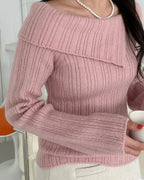 Unbalanced Collar Ribbed Knit