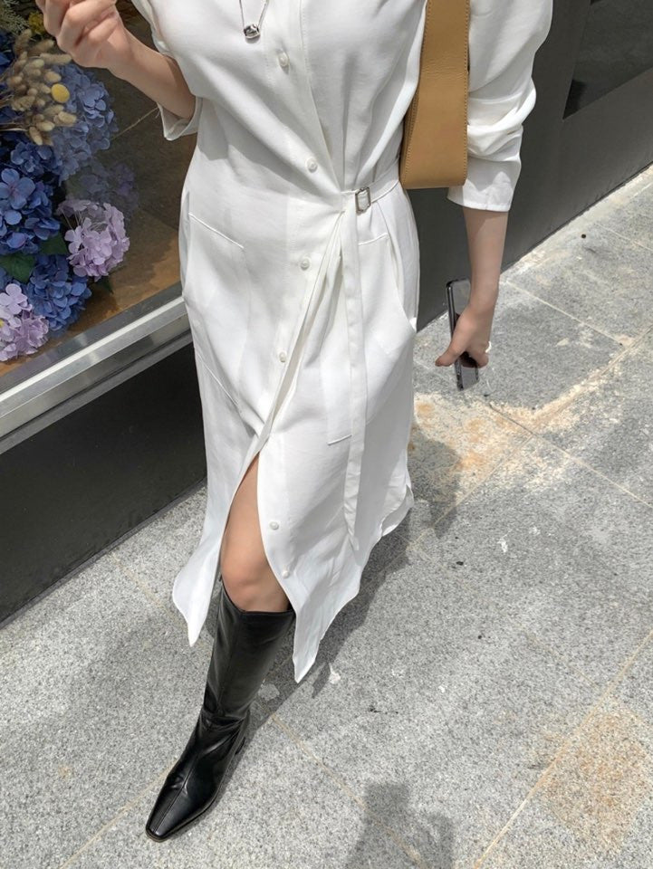 [ Pre-order ] Buckle Shirt Dress