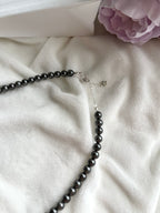 Grey Pearl Silver Necklace