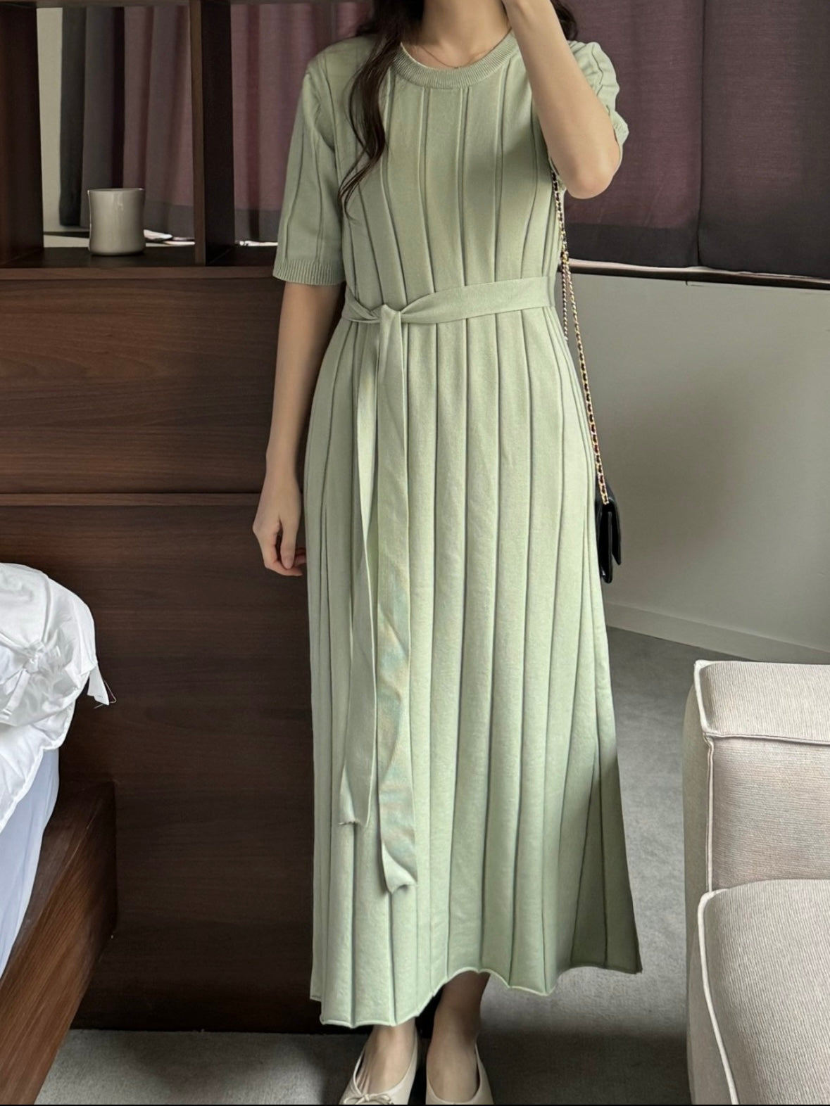 Laurent Pleats Dress