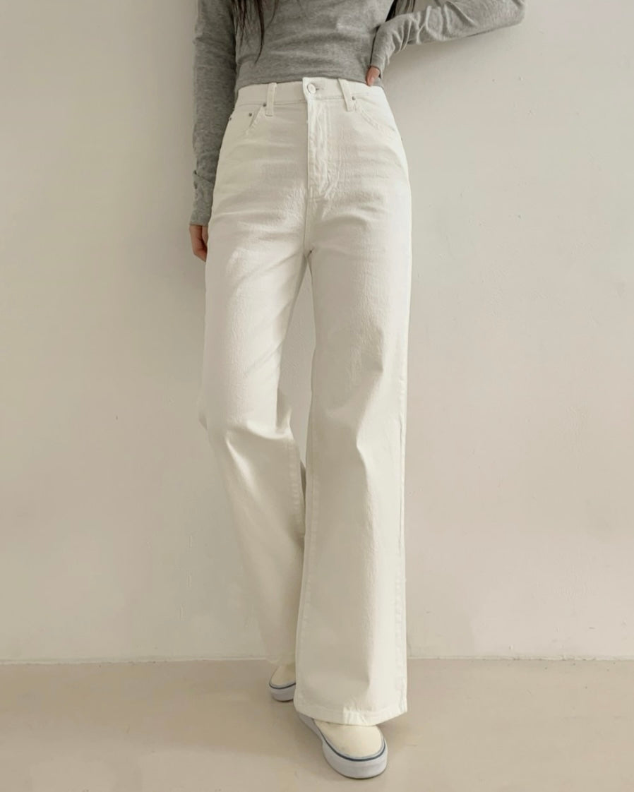 [S,M,L] High-Waist Stretchy Flared Cotton Pants