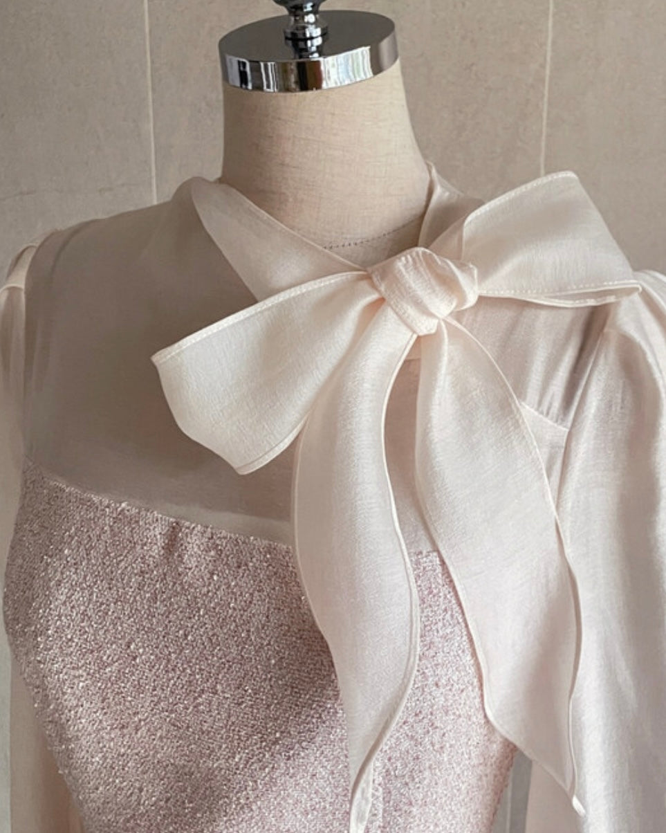 [ Pre-order ] Amelie Pearl Tweed Dress