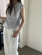 [ Sale Excluded ] Strap Drape Blouse