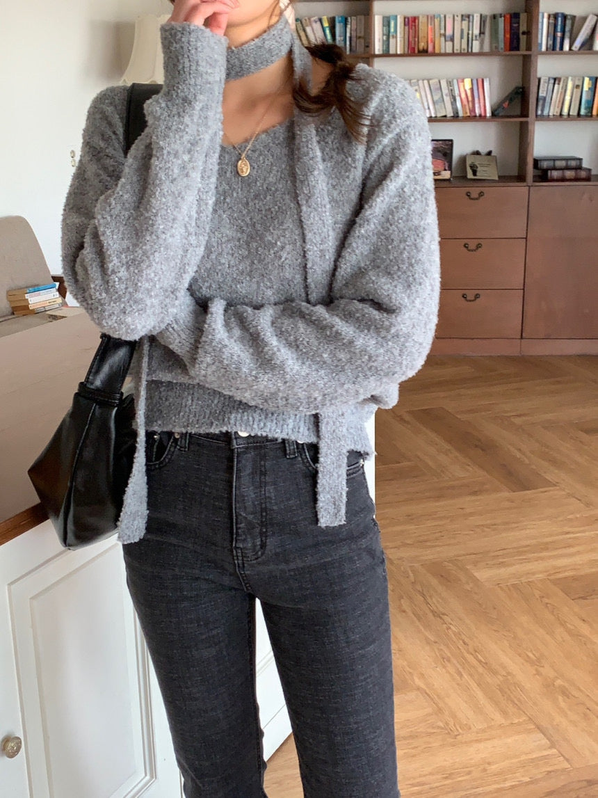 Boucle Tie Knit Set