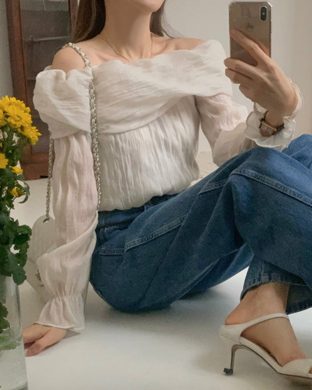 Piano Off-Shoulder Blouse