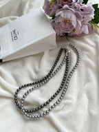 Grey Pearl Silver Necklace