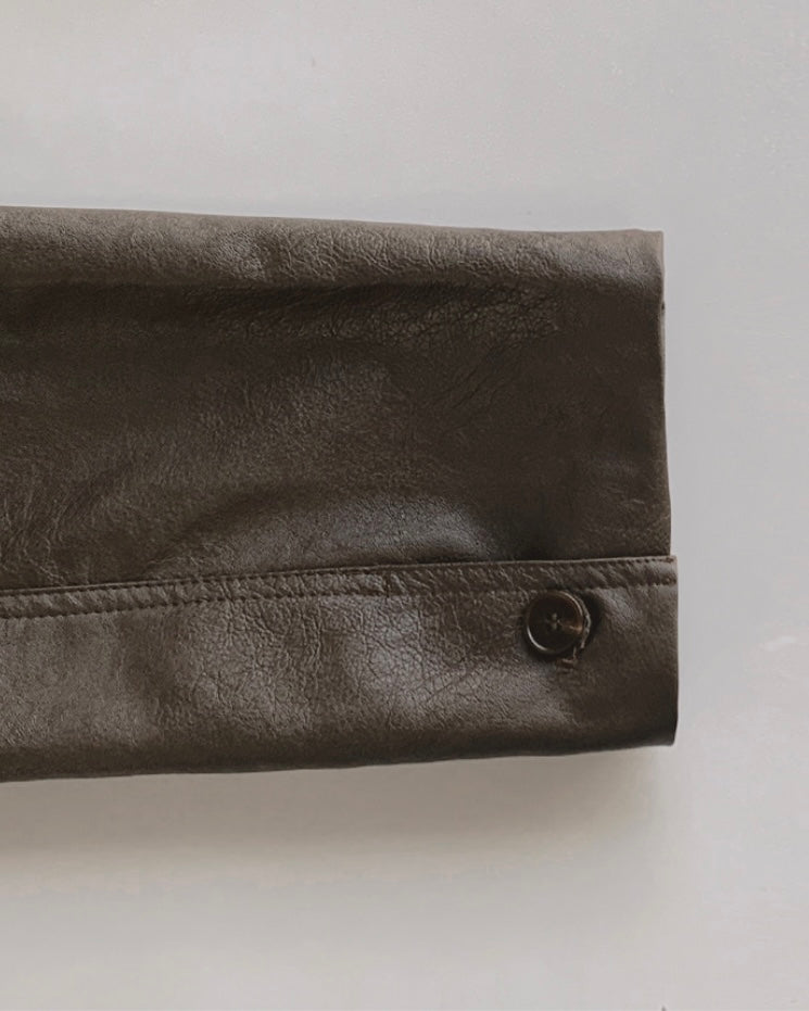 Roel Leather Half Jacket
