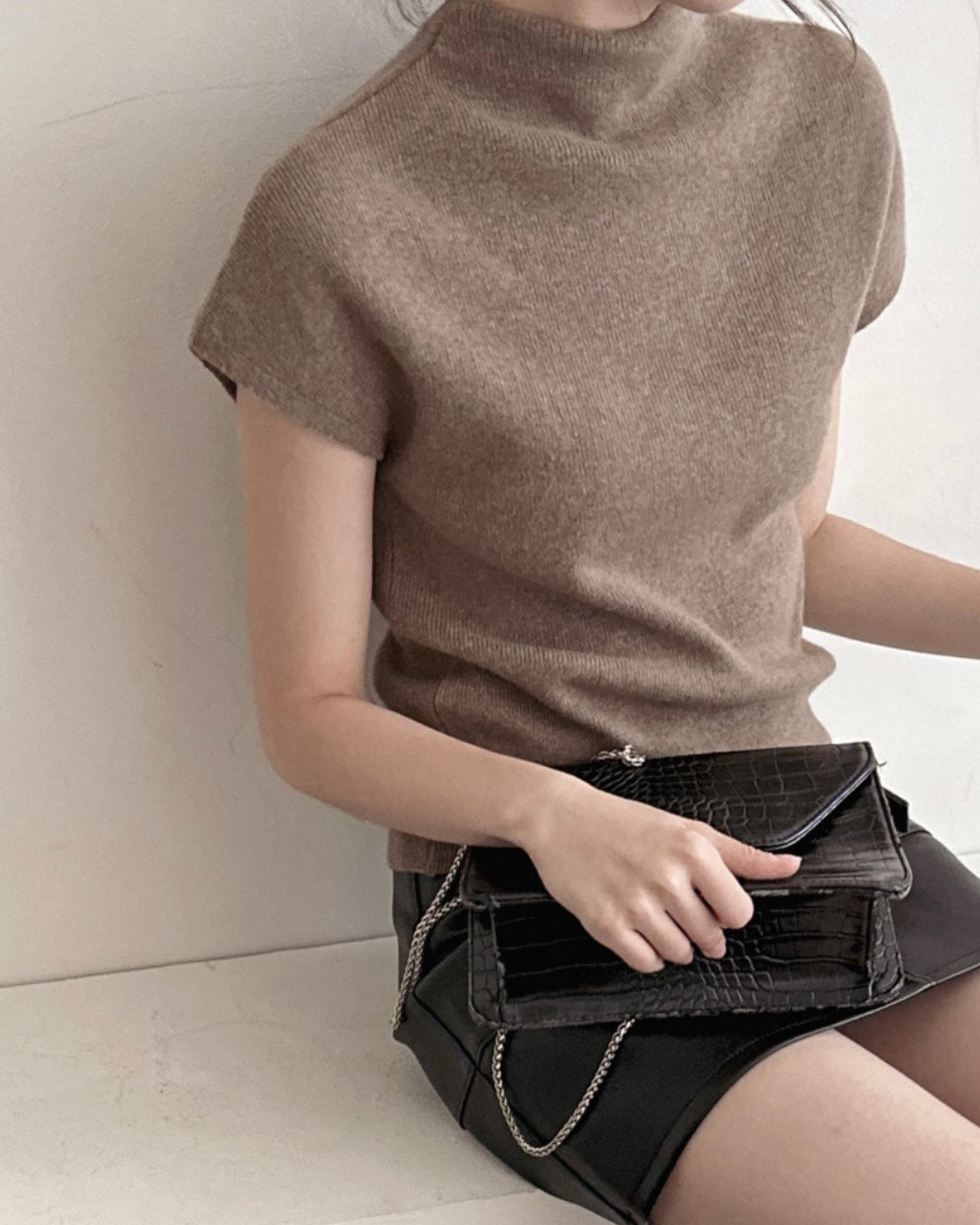 Cashmere Wool Half-Neck Knit
