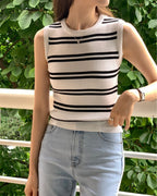 Striped Knit Sleeveless
